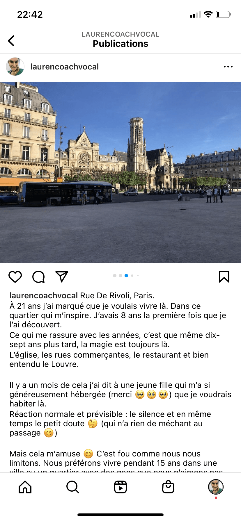 Screenshot Insta @laurencoachvocal